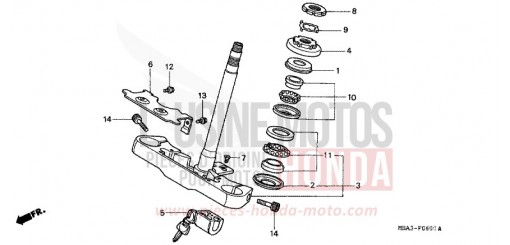 TIGE DE DIRECTION VT750C2V de 1997